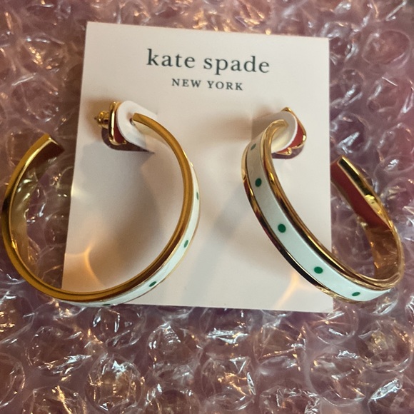 Kate Spade gingham hoop earrings NWT - Picture 2 of 4